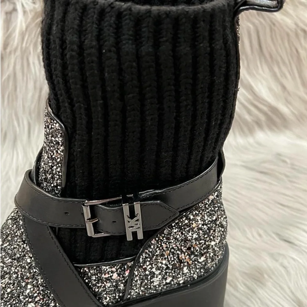 Michael Kors Alistair Glitter Slip-Ons Boots. - Picture 6 of 12